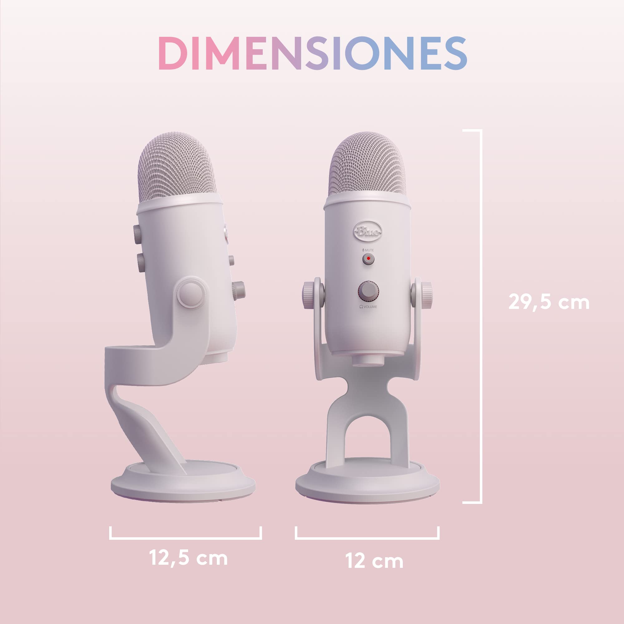 Logitech for Creators Blue Yeti Micrófono USB para Streaming de Gaming, Software Blue Vo!CE, PC, Podcast, Estudio, Mic para Ordenador, Temas únicos de Streamlabs, Acabado de Edición Especial - Blanco