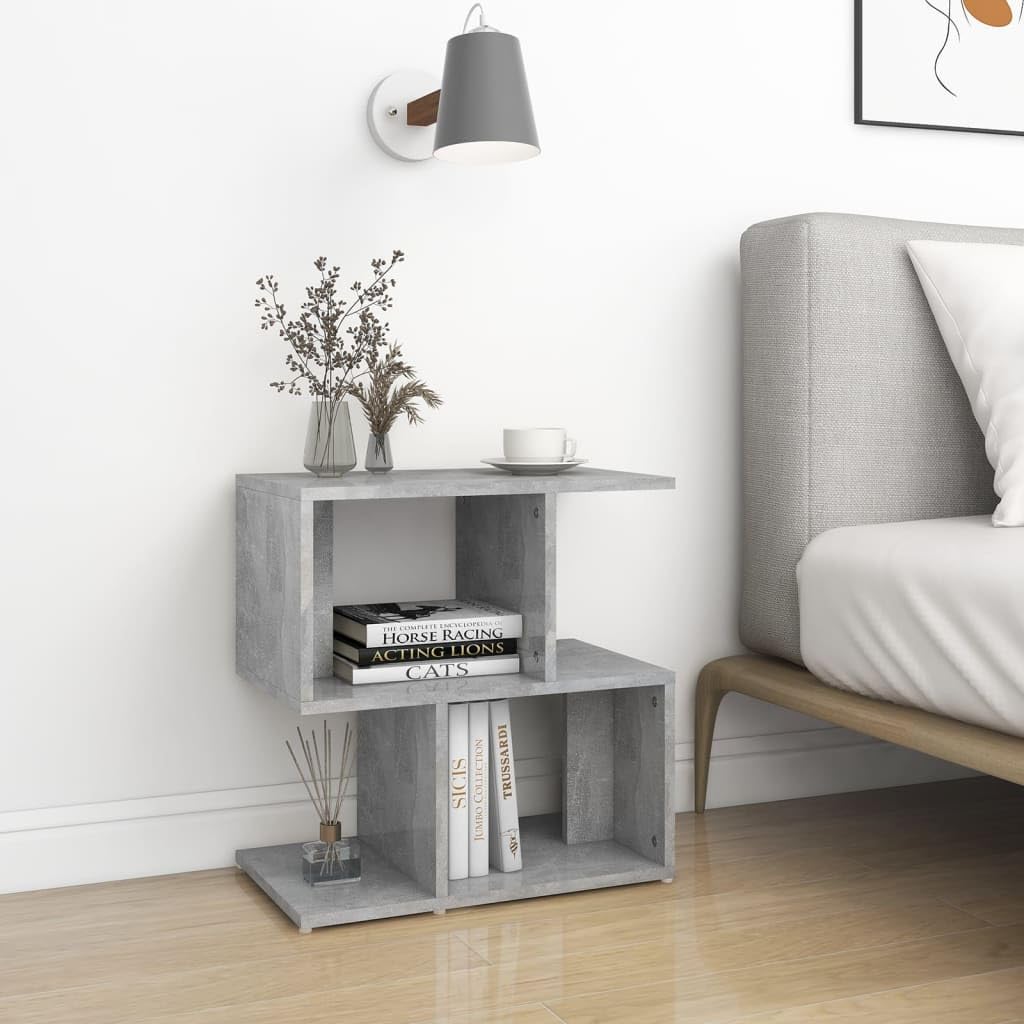 Lot de 2 Tables de Chevet Gris Béton 50x30x51,5 cm