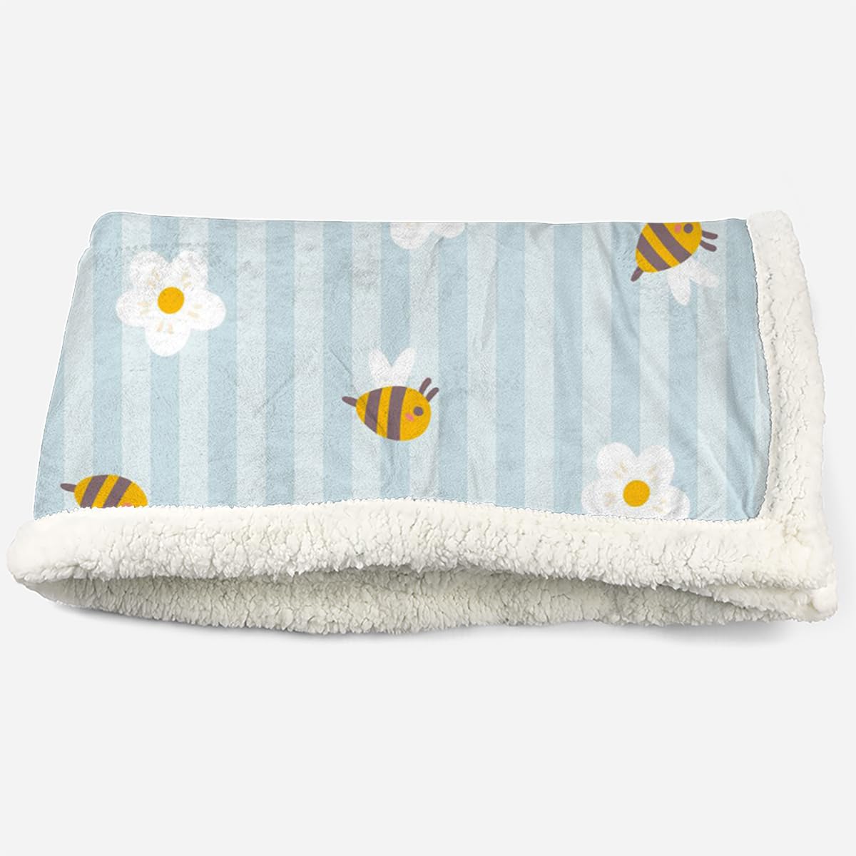 Abeille Couverture de Confort 150x200 cm 3D Plaid Couverture Abeille Microfibre Chaud Doux Jeté de Canapé Moelleux et Salon Chambre Sherpa Blanket（Style 263-9）