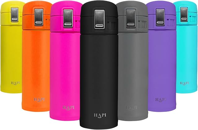Hapi Bottles - Thermo Flask for Hot Drinks, 350/400/500ml, Coffee Cup with Lid, Travel Mug, Leakproof, Lockable