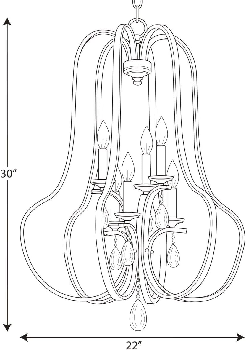Progress Lighting P500100-134 Anjoux Six-Light Pendant, Grey