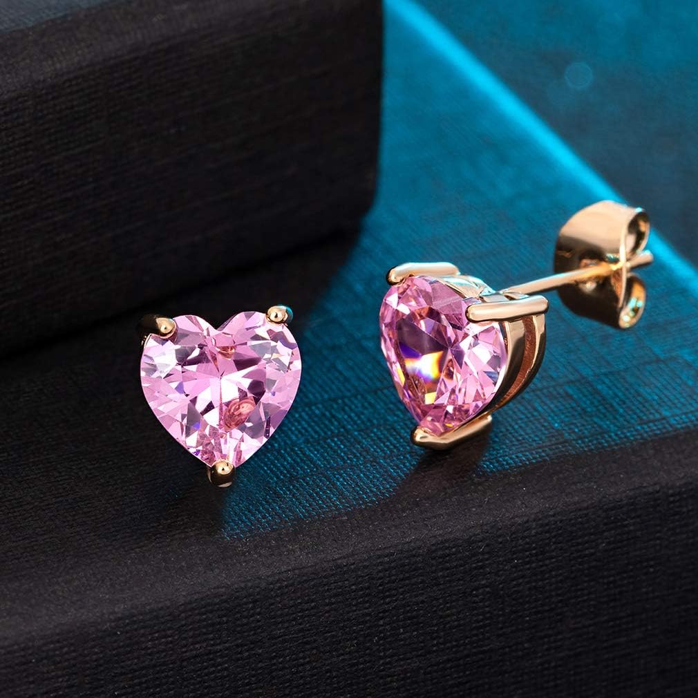 Heart Austrian Crystal Stud Earrings for Women Fashion 925 Sterling Silver Hypoallergenic Jewelry - Image 3