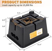 Vista 2 de OULEME Bloque de gato de remolque resistente, para RV, cámper, remolque de viaje, 5ª rueda, se ajusta a poste/ruedas de gato de lengüeta, placa