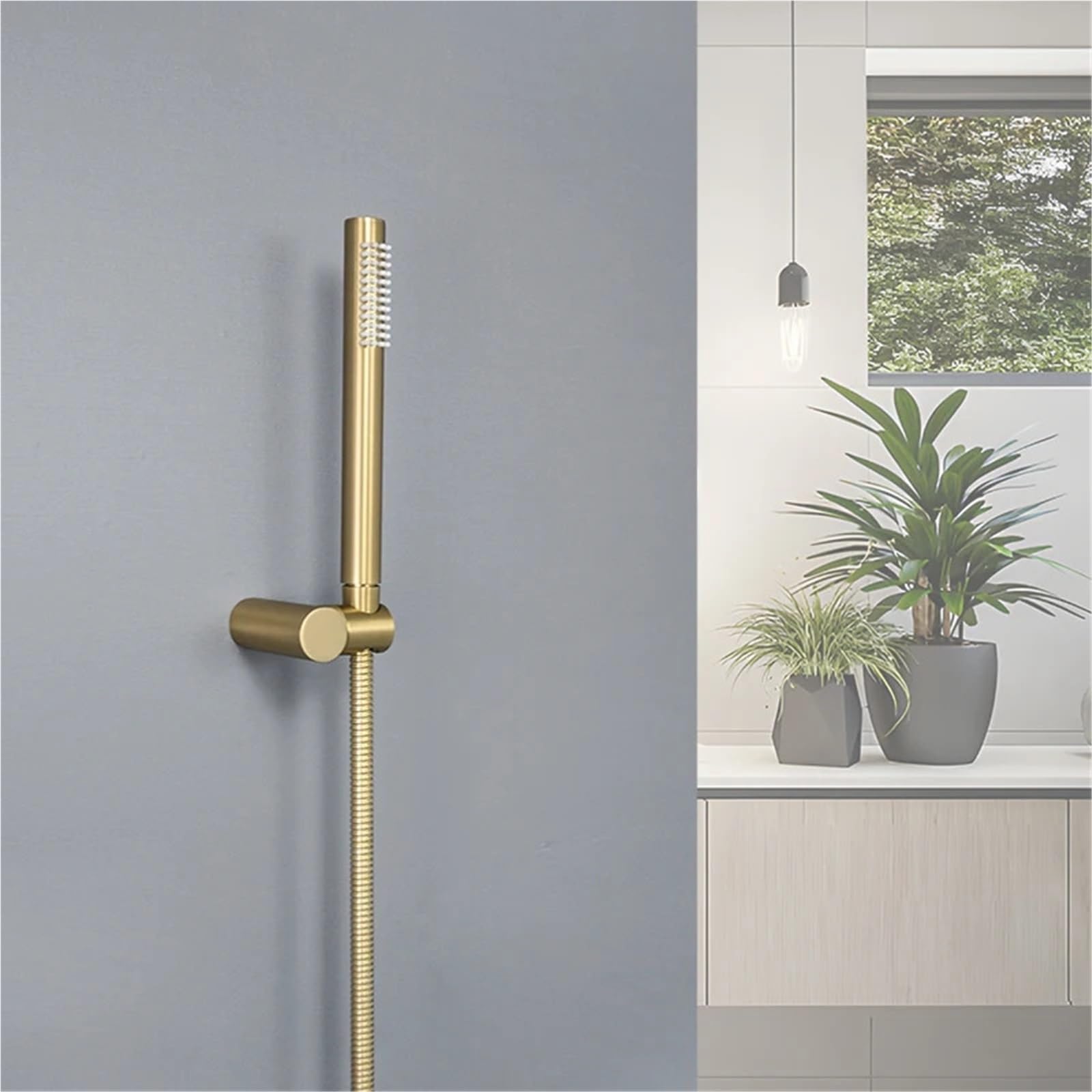 Ręczne głowice prysznicowe – szczotkowany spray przeciwdeszczowy, wysokociśnieniowy mosiądz i stal beztłuszczowa, łatwe wkładanie, nowoczesny design do modernizacji łazienki
