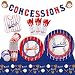 Baseball Party Supplies Set Serves 20 Guests Baseball Party Tableware Kit Concessions Banner Tablecloth Plates Cups Napkins for Sports Theme Birthday Party Decorations MLB Party Supplies
