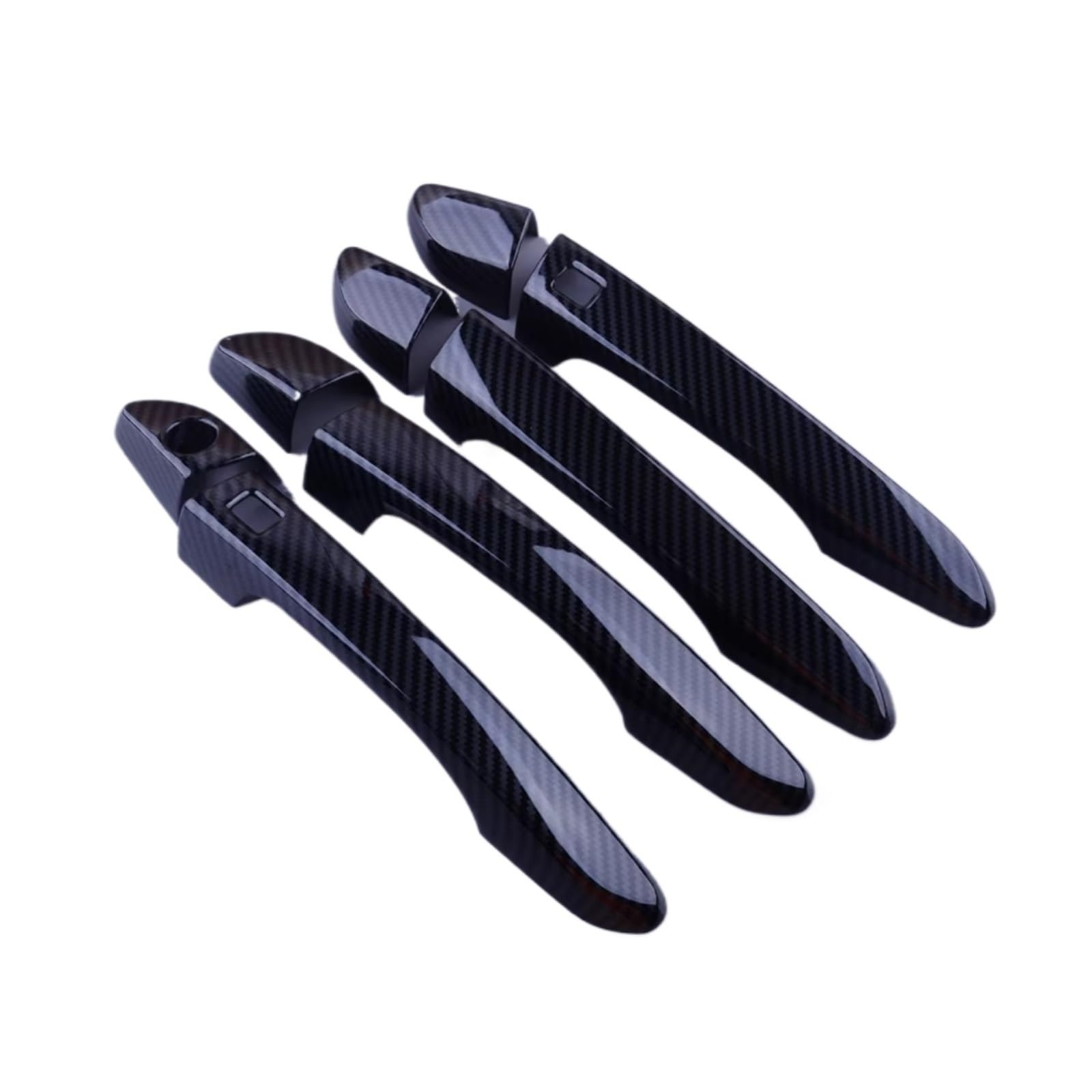 Jjrfvbgt One Color Door Handle Trim Compatible With Hyundai For Tucson 2016 2017 2018 2019 2020 2021 Black Carbon Fiber Trim Car Exterior Door Handle Cover