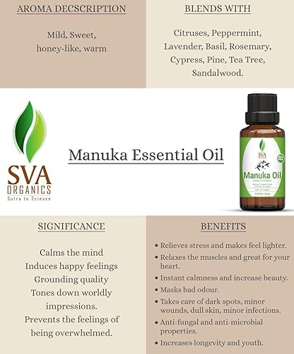 Miniatura 3 de SVA - Aceite esencial de manuka  13 fl oz  Aceite de manuka 100% natural  para difusor, cuidado del cabello, cara, cuidado de la piel, aromaterapia,