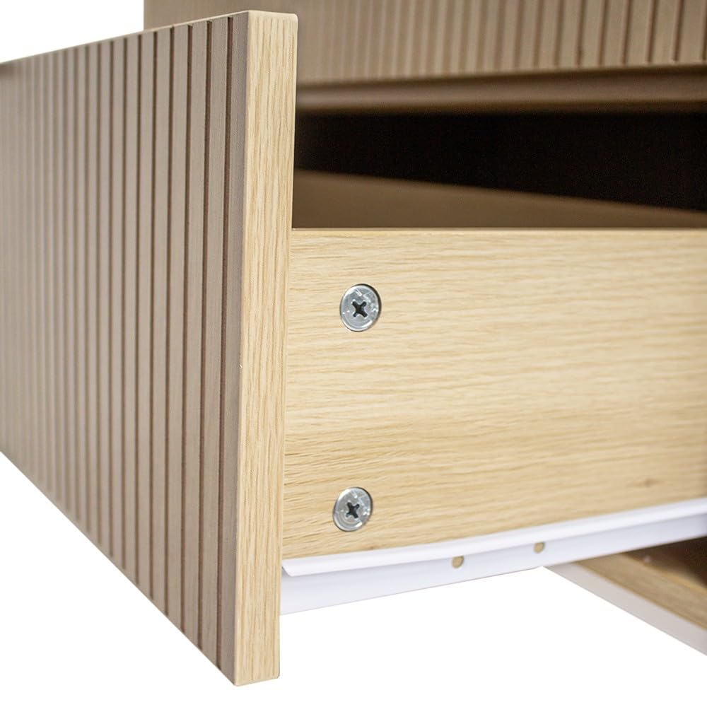 Box and beyond - Commode - 72 x 40 x 80 cm - Bois - 3 Tiroirs - Rangement - Salon, Salle à Manger, Entrée, Couloir - Style Scandinave et Naturel