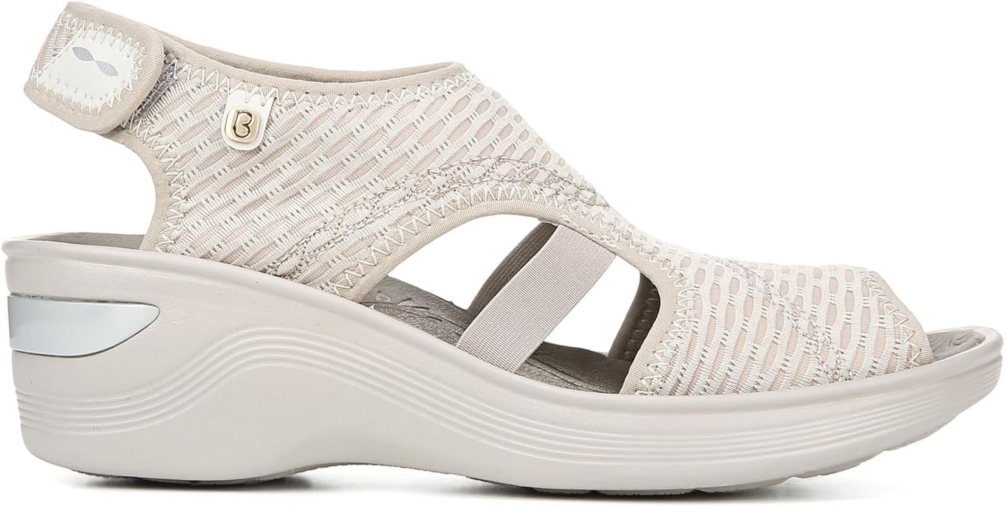 BZees womens Dream Sandal, Beige Sheer Fishnet, 9 Wide US - Image 2