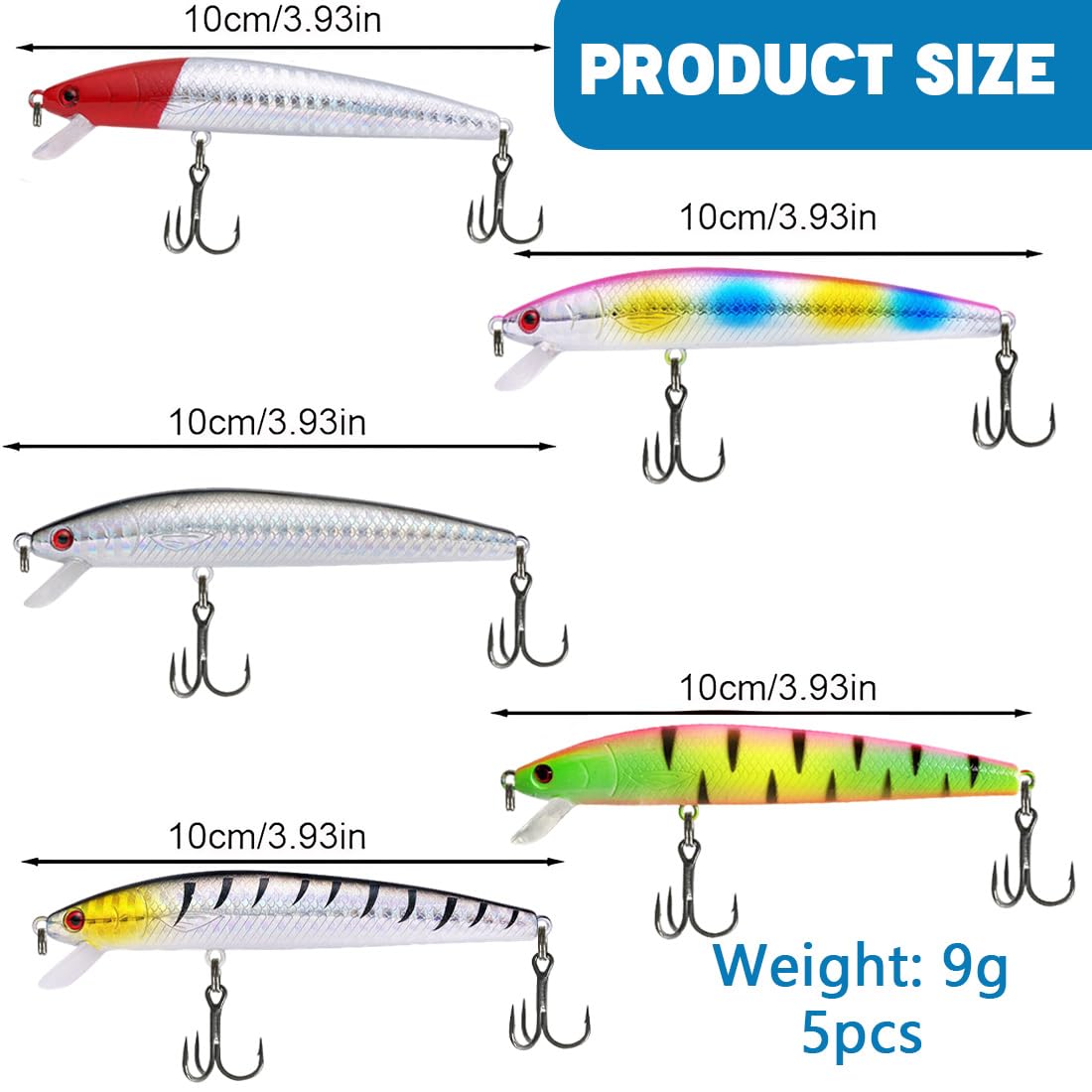 5 Piezas Señuelos Pesca De Metal, Cebos Artificiales Pesca Mar, Para Trucha, Perca, Lucio, Perca