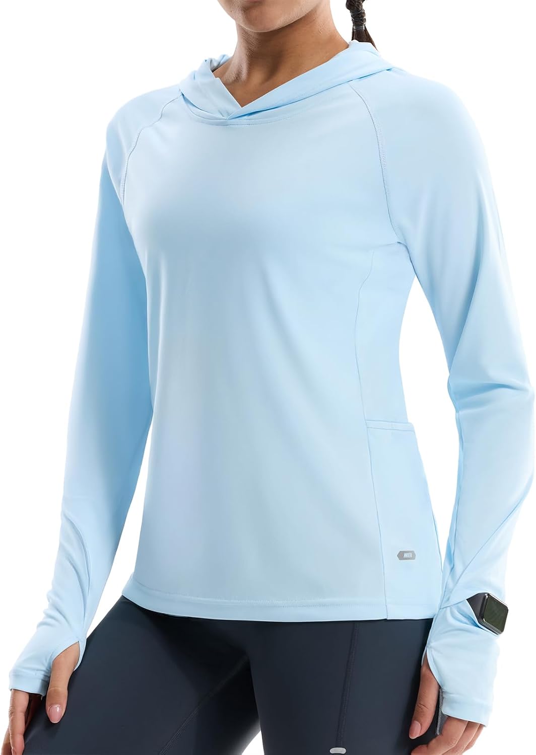 MIER Long Sleeve Sun Shirt for Women - Lightweight UPF 50+ UV Sun Protection Hoodie Quick Dry SPF Tops for Summer Running