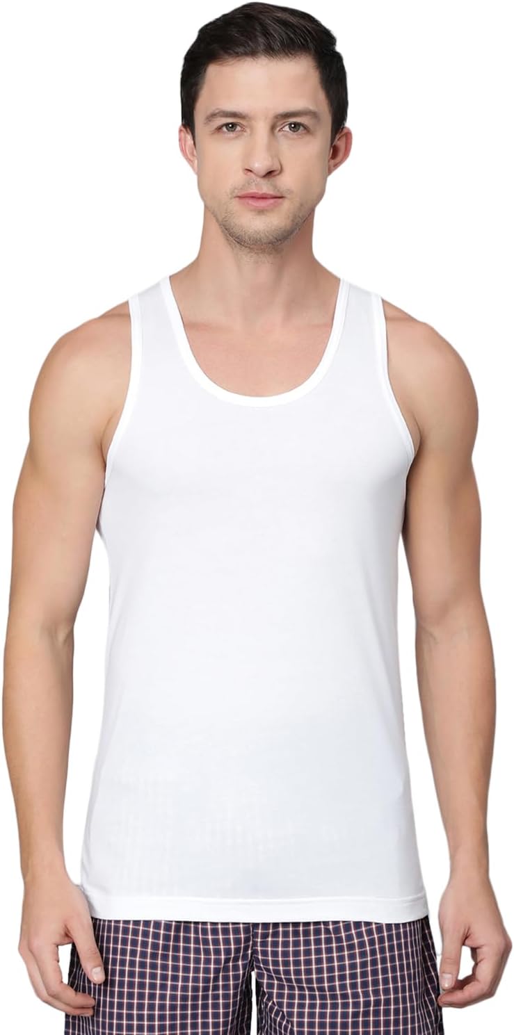 Van Heusen Men’s Cool It Vest – Pack of 1 | 100% Combed Cotton | Keeps you 3degrees cooler | N9 Cool It Technology | Doesn’t lose shape , Moisture‑Activated Heat Reduction | Super Soft | Scoop Neck| Cool Vest | Style 10075