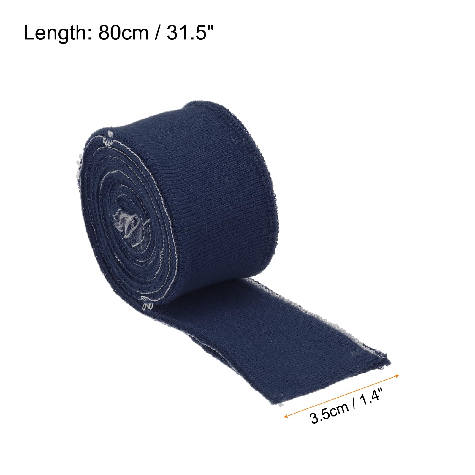Rebower 3.5cm x 80m Elastic Cuffs for Sewing Knitted Ribbed Cotton Fabric Sleeves Waistband Ribbed Trim - Image 2