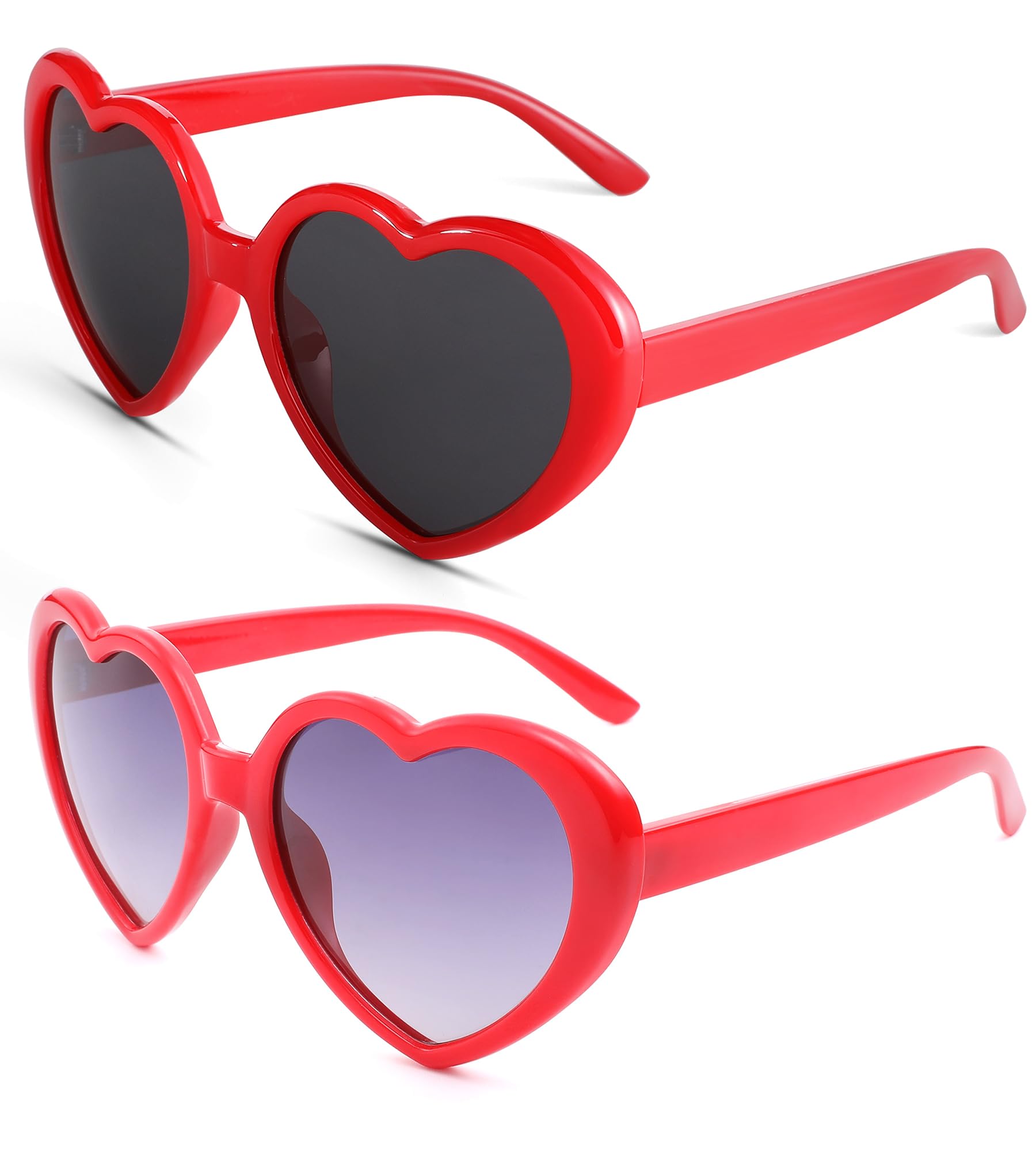 NULOOQ Polarized Heart Shaped Sunglasses for Women Retro Fashion Large Frame Lovely Style with UV400 Protection