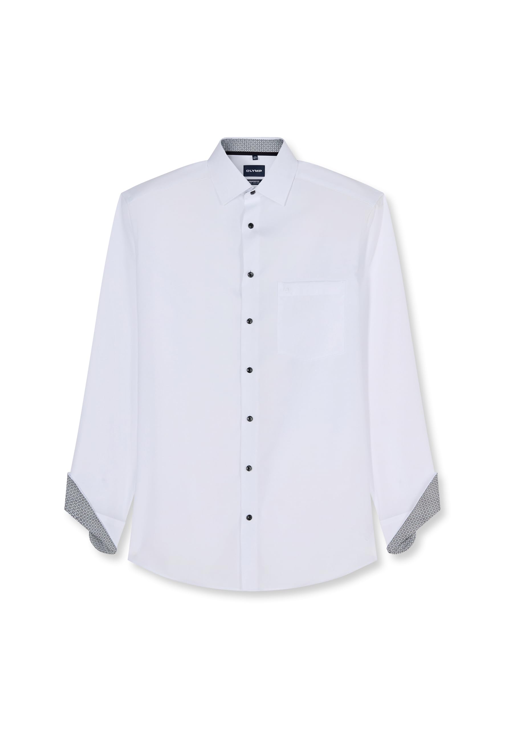 OLYMP Camicia da uomo a maniche lunghe Luxor, tinta unita, Comfort Fit, New Kent