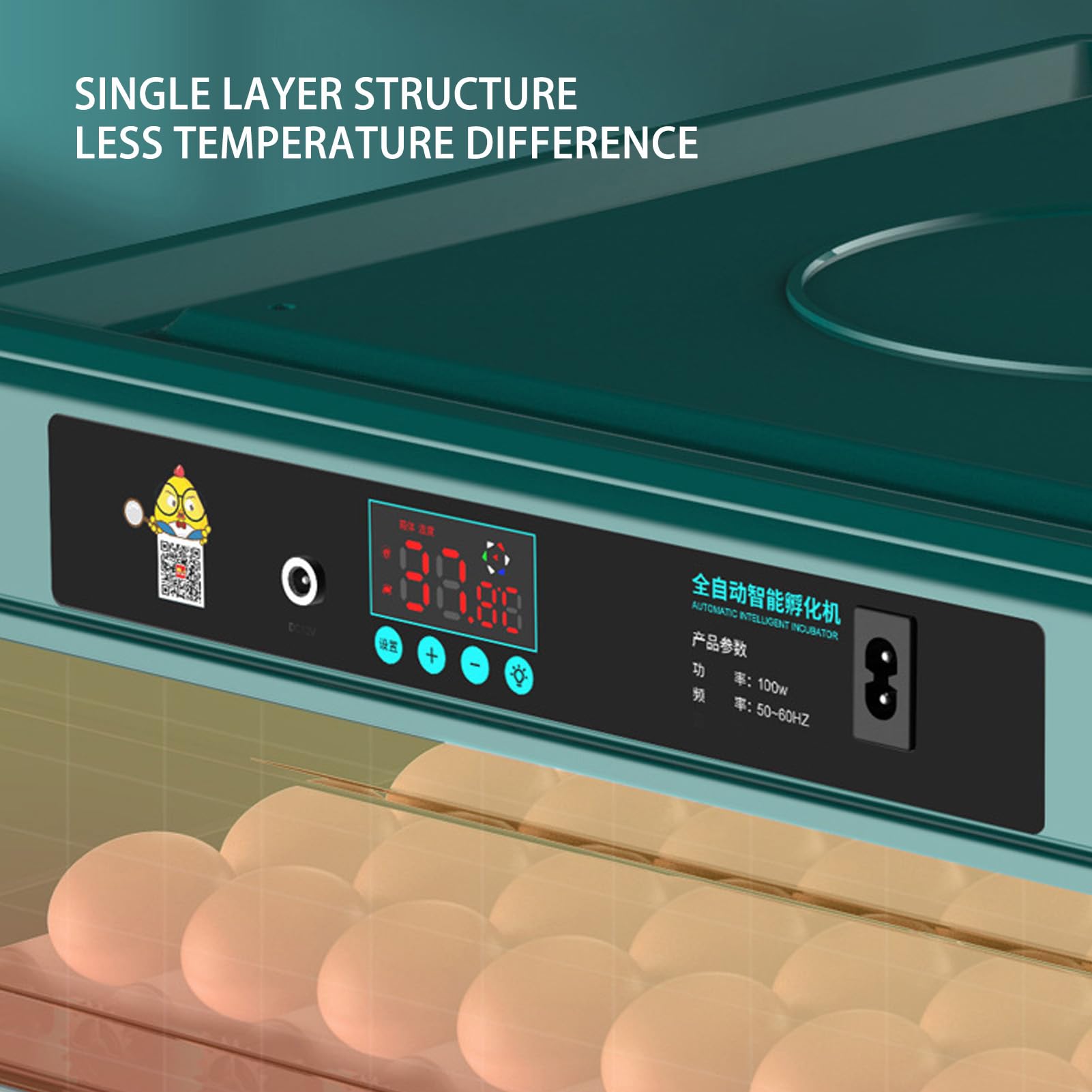 Incubators for Hatching Eggs Automatic Turning, Egg Incubator with Automatic Water Supply System, Chicken Egg Incubator Dual Power Supply for Hatching Chicken Duck Goose