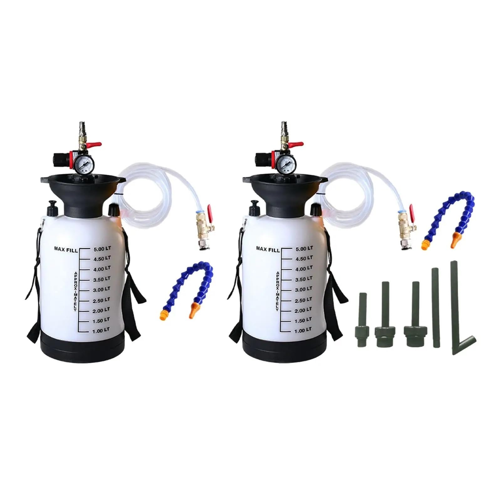 Distributeur de recharge ATF 5L 8L Pompe voiture automobile Transfert d'huile boîte vitesses pneumatique Extracteur Réservoir 1 pièces(With Adapters)