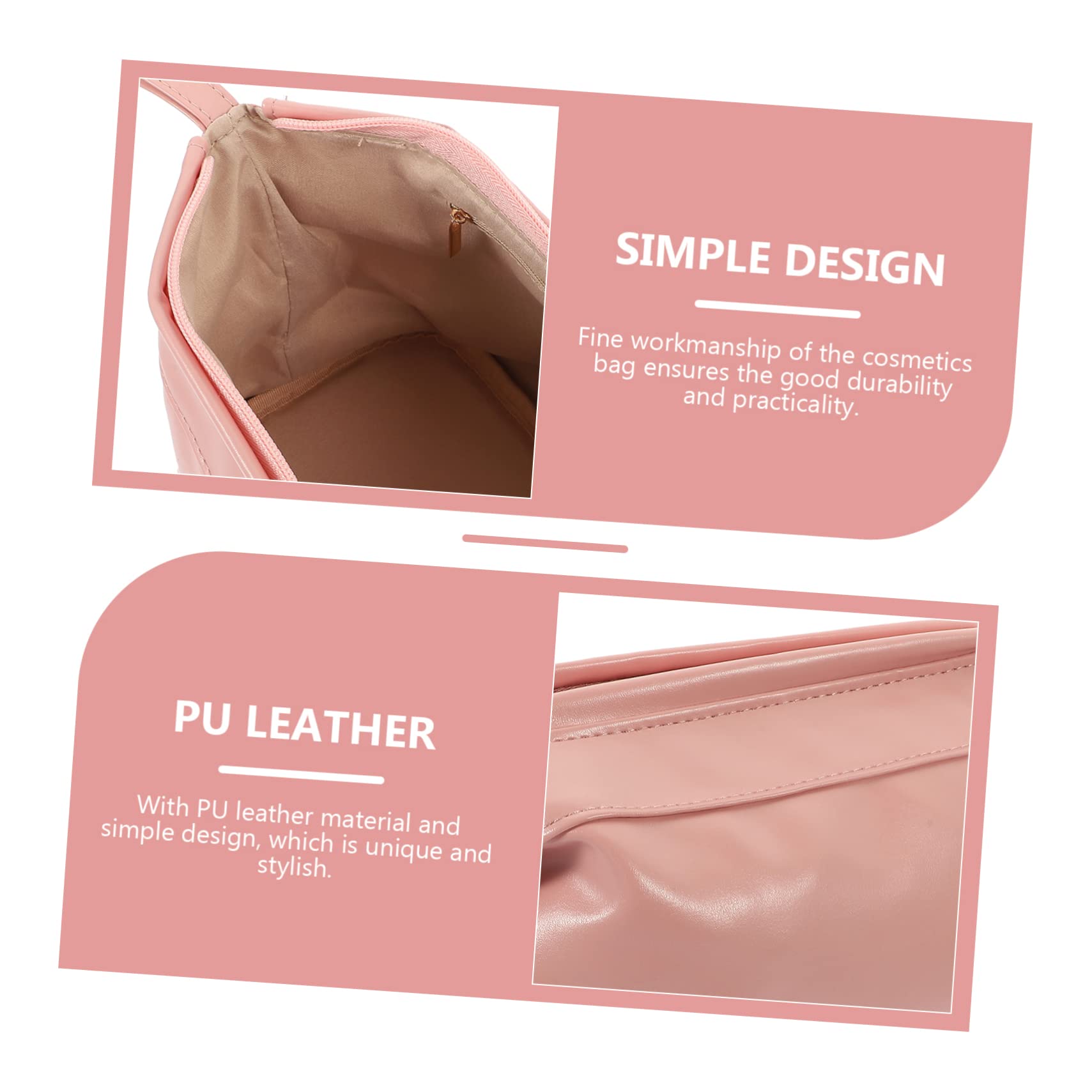 Große Damen Kulturbeutel Kosmetiktasche aus Pu Leder Rosa