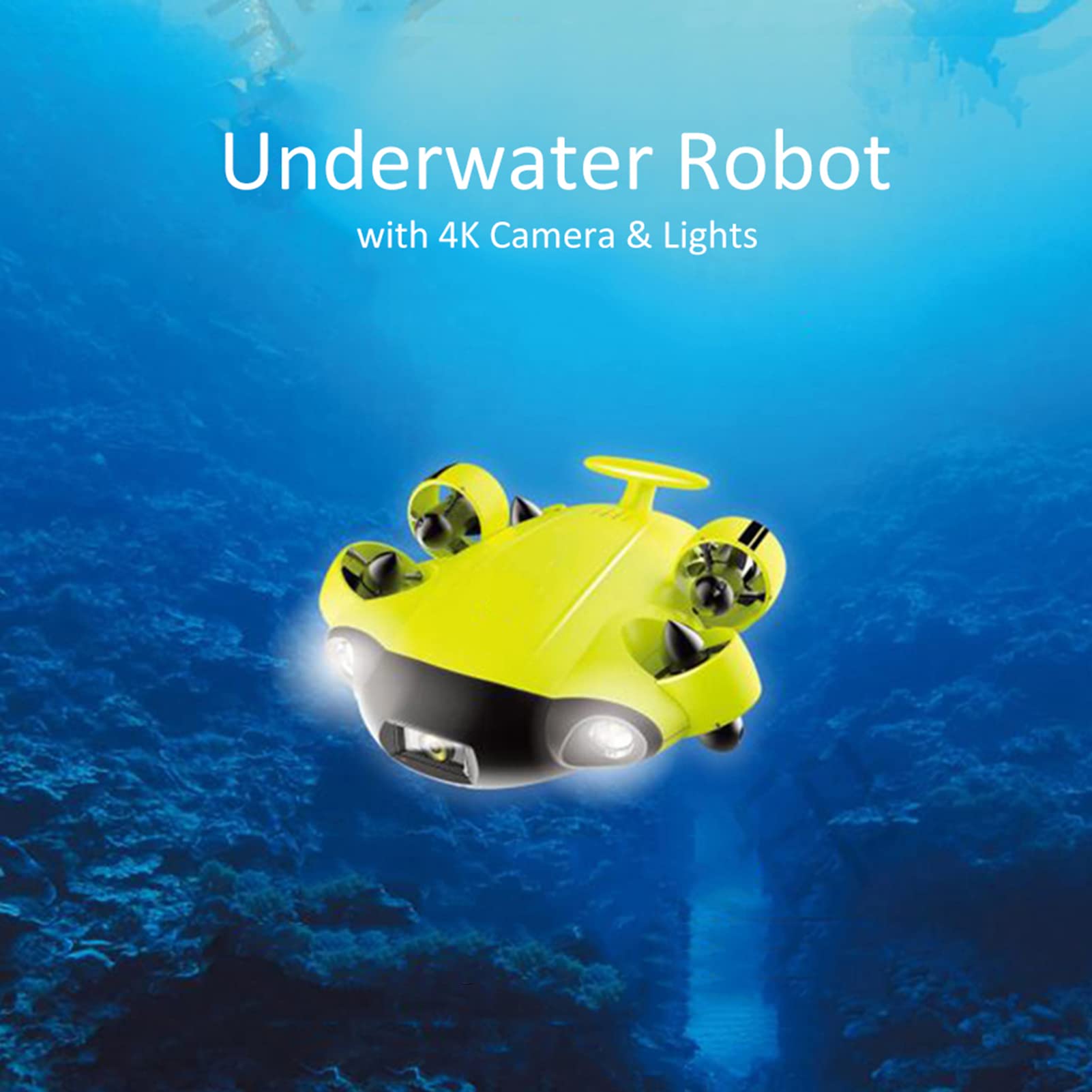 Amazon.co.jp: 水中ドローン、ROV全方向移動4K UHDカメラ、VRヘッド