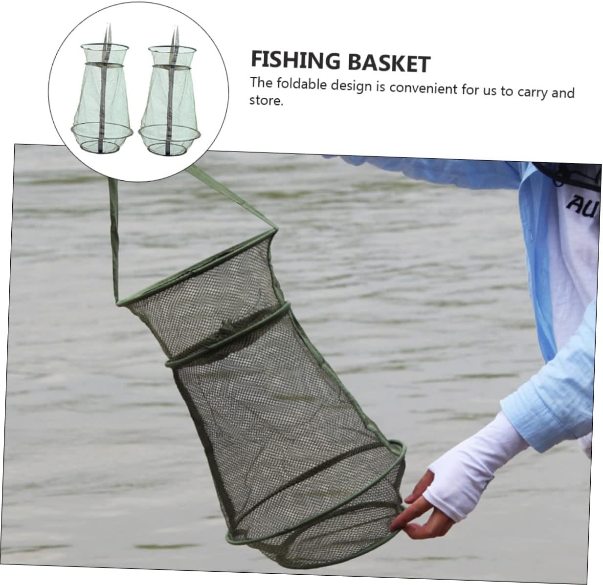 POPETPOP Anti-Scratch Fish Cage Pond Fish Net Foldable Traps Folding Carp Fishing Large Nets Catch Collapsible