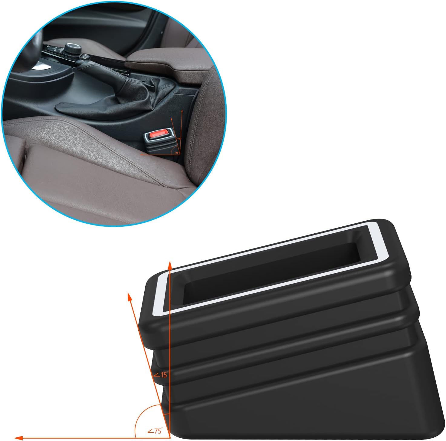 Qijk Seat Belt Buckle Holder Seat Belt Buckle Booster Seat Belt Buckle Fixer Keep the Seat Belt Buckle Upright and Stable Luminous Positioning Ring Easy Positioning Insert Seat Belt Buckle 2 pcs