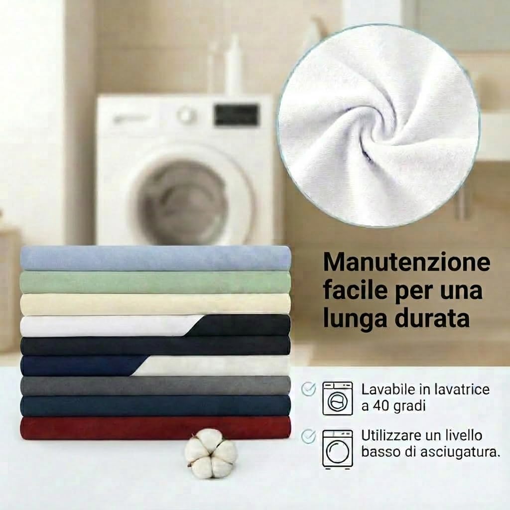 Jenny Sesal Set lenzuola letto - tinta unita - Made in Italy Completo Matrimoniale - PANNA - Set Lenzuola + Federe