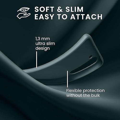 Miniatura 4 de kwmobile Funda compatible con Samsung Galaxy S23 Ultra - Funda protectora de silicona TPU suave y delgada - Pizarra oscura