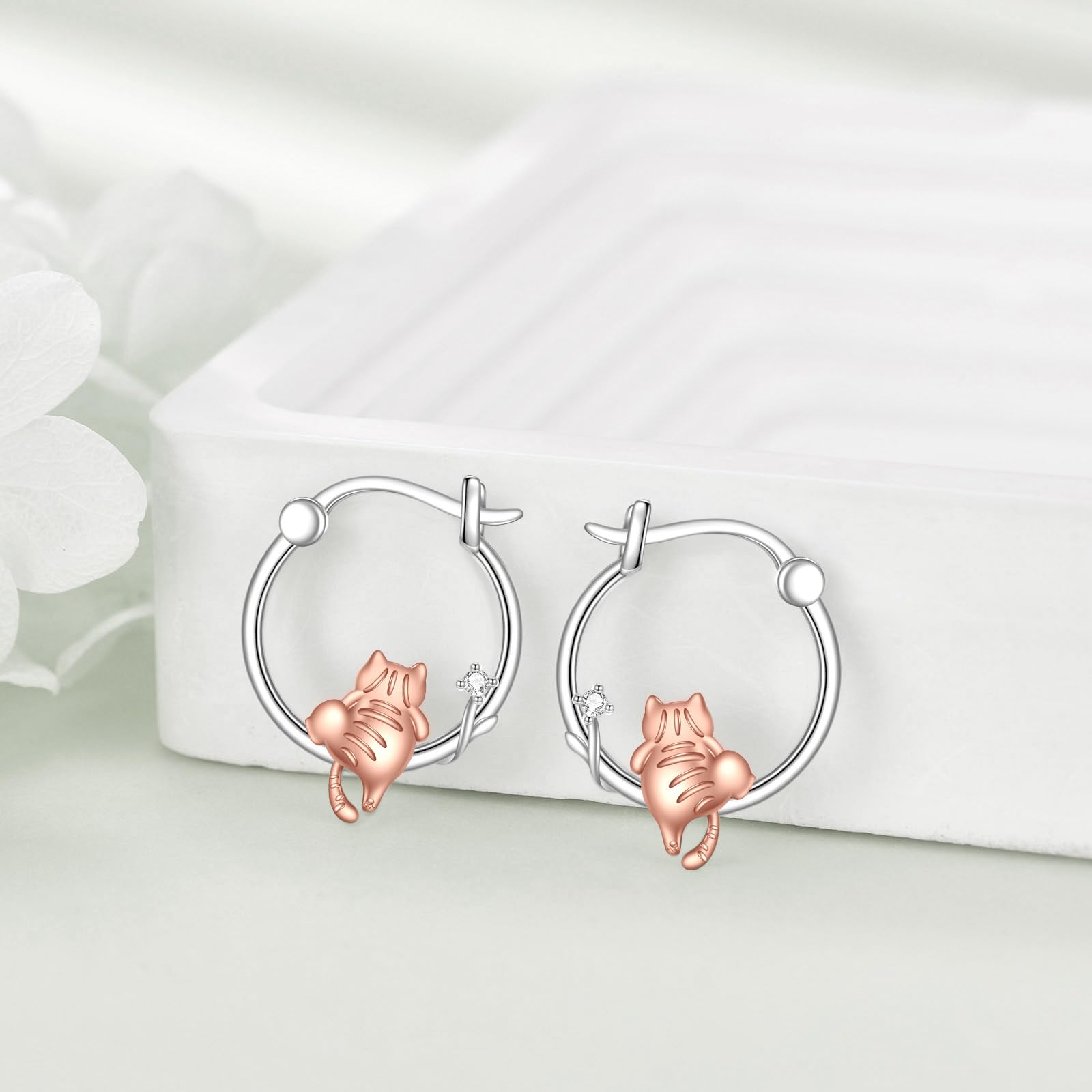 Tier Ohrringe für Damen Mädchen Koala/Dinosaurier/Oktopus/Schwein/Fuchs Creolen Ohrringe 925 Sterling Silber Schmuck Tier Geschenk