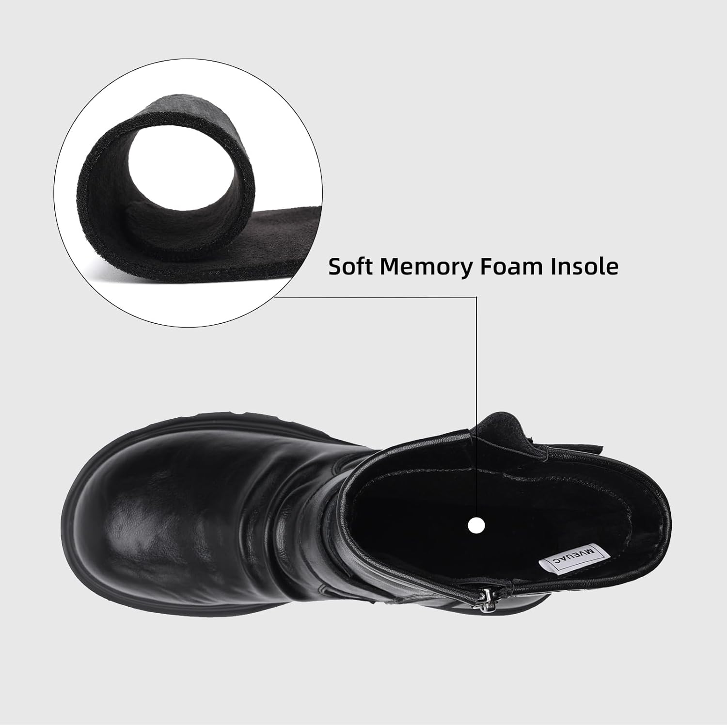 Women's Winter Snow Boots – Premium Leather Mid-Calf Booties, Lightweight Warm Outdoor Footwear for Cold Weather, Black