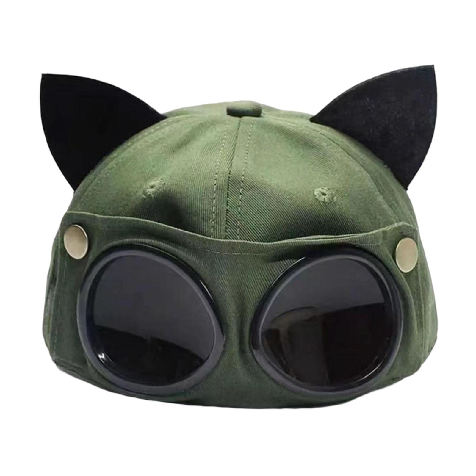 KBOLAE Exquisite Baseball Hat with Ears On Top Pilot Glasses Popular for Children Green