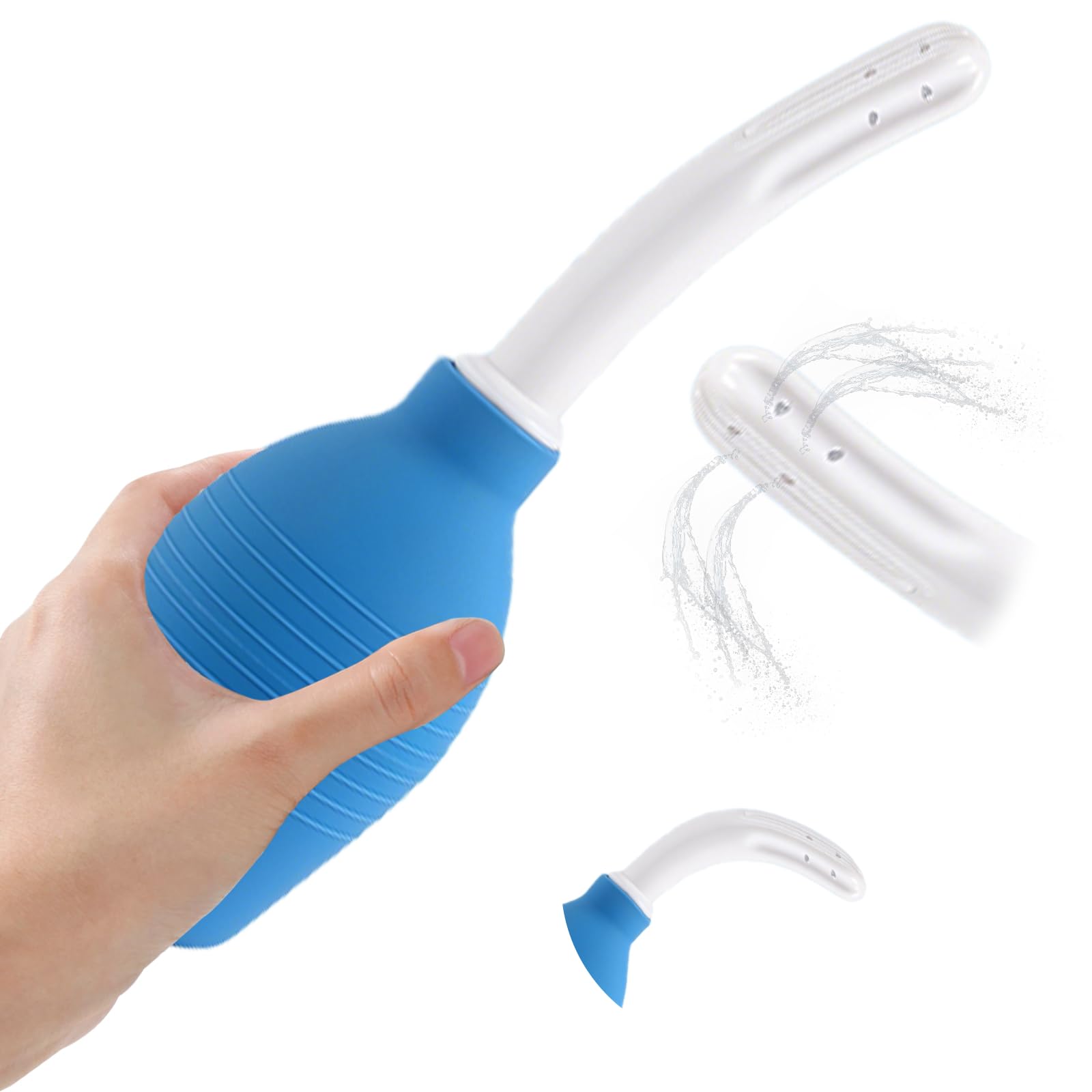 1 Stück Klistier Analdusche, Silikon Analdusche, Intimdusche zur Vaginaldusche, Darmreinigung Analspülung, Schonend Reinigung, Für die tägliche Intimpflege Mann Frau (Blau)