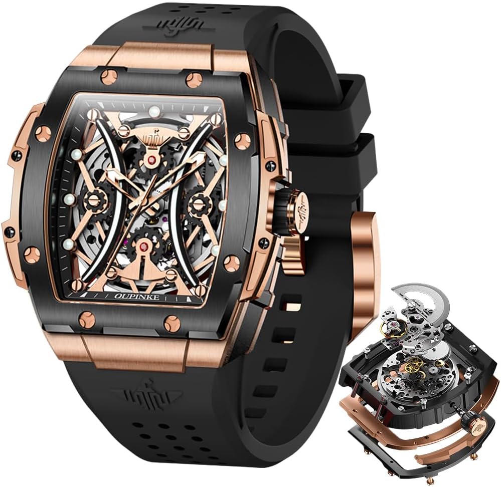OUPINKE Watch Males Self Winding Luxurious Skeleton Mechanical Enterprise Gown Sq. Wrist Watches Calendar Black Watches OUPINKE Watch Males Self Winding Luxurious Skeleton Mechanical Enterprise Gown Sq. Wrist Watches Calendar Black Watches