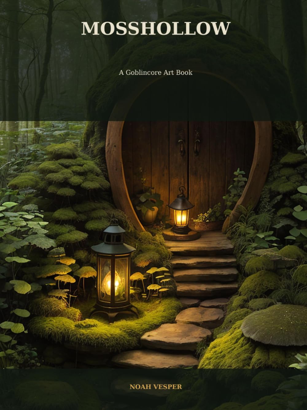 Mosshollow: A Goblincore Art Book — 54 Cozy Woodland Scenes of Moss, Mushrooms and Lantern-Lit Burrows