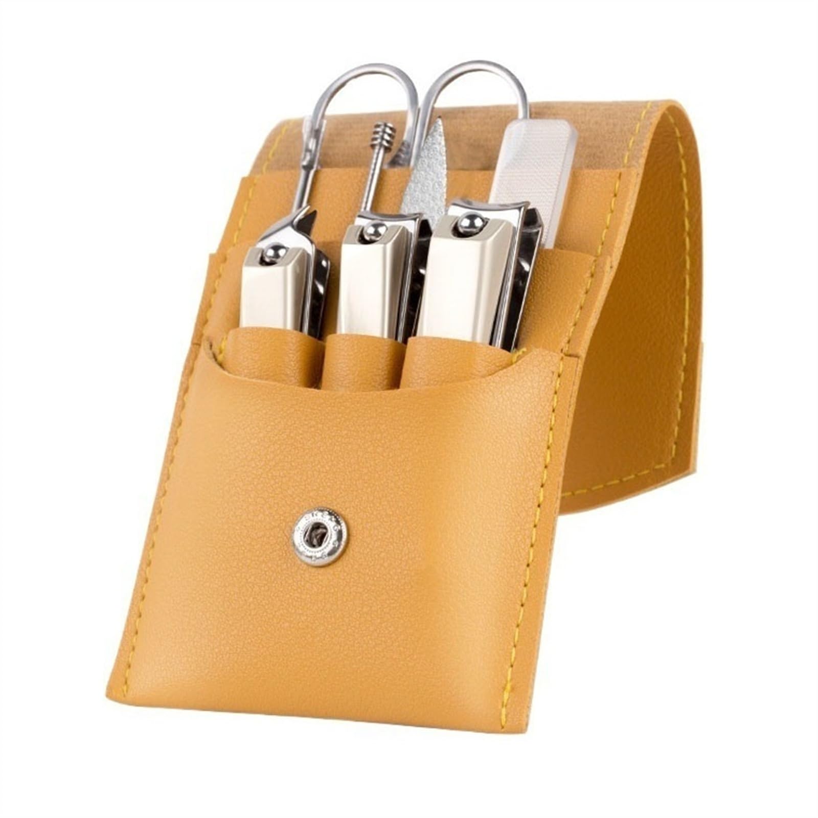Kit de cortaúñas for manicura, 8 Piezas, Kit de Cuidado de uñas de Viaje de Acero Inoxidable, Kit de pedicura Profesional con Estuche de Cuero portátil, Juego de manicura