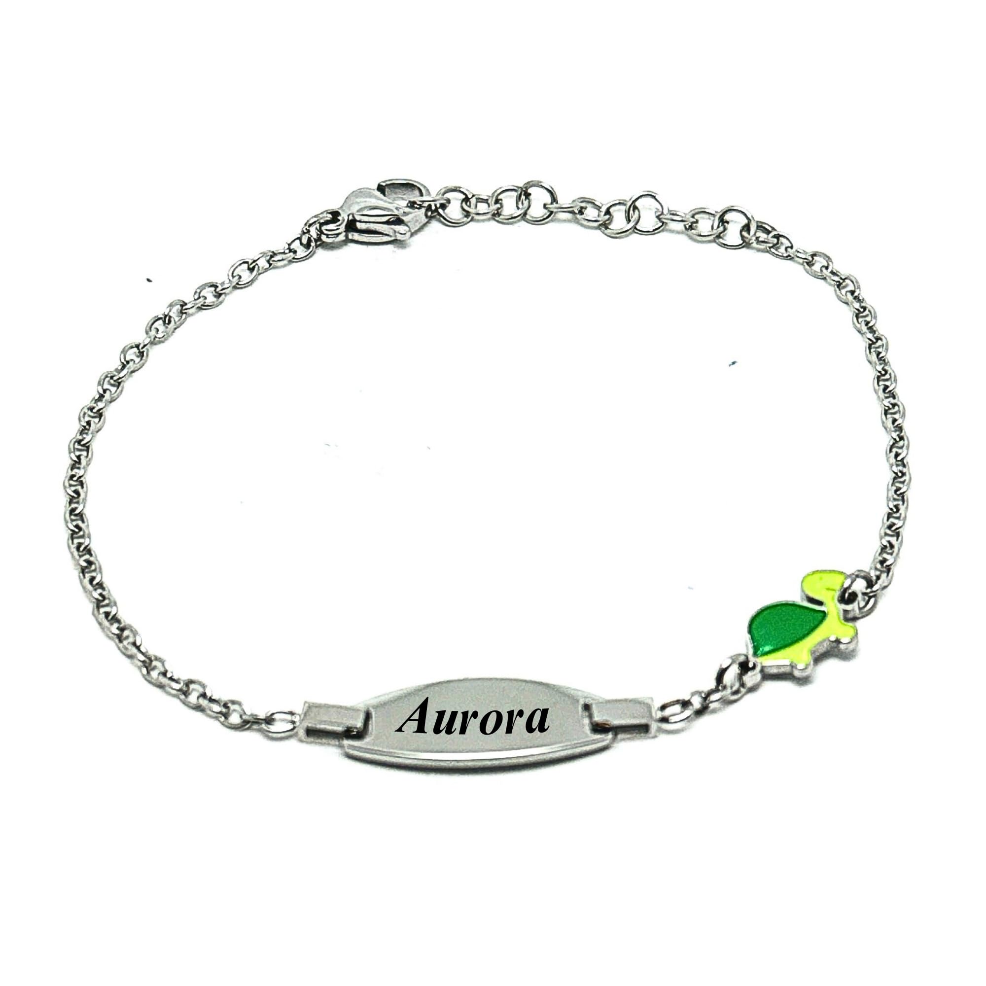 Bracciale Bambina Personalizzato in Acciaio Inox – Idea Regalo Nascita, Battesimo, Compleanno – Gioiello Bimba con Incisione Gratuita BCC3103