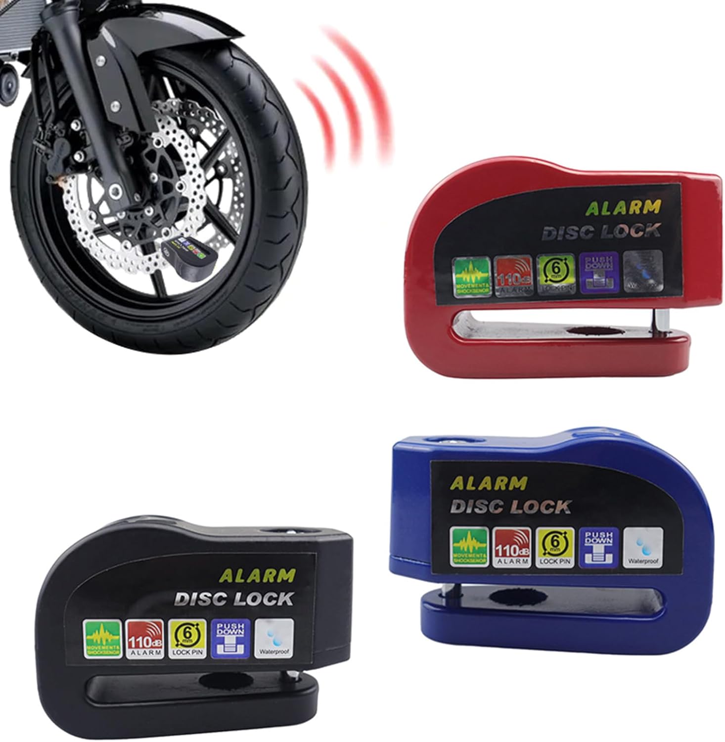 Aluminum Security Anti-theft Disc Brake Alarm Brake Motorcycle Wheel Disc Bike Wheel Alarm