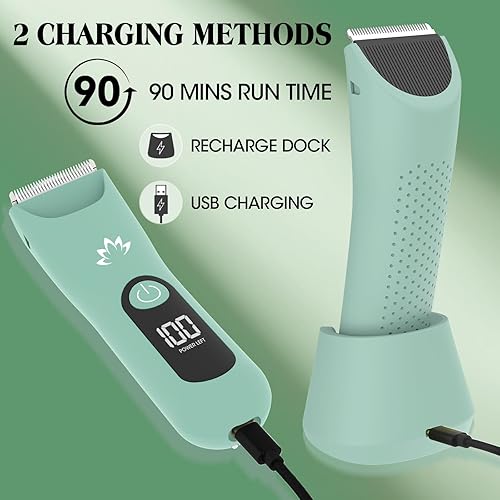 Miniatura 4 de Recortadora eléctrica de bikini para mujer, maquinillas de afeitar eléctricas para mujeres, recortadora de pelo púbica inalámbrica, IPX7 impermeable