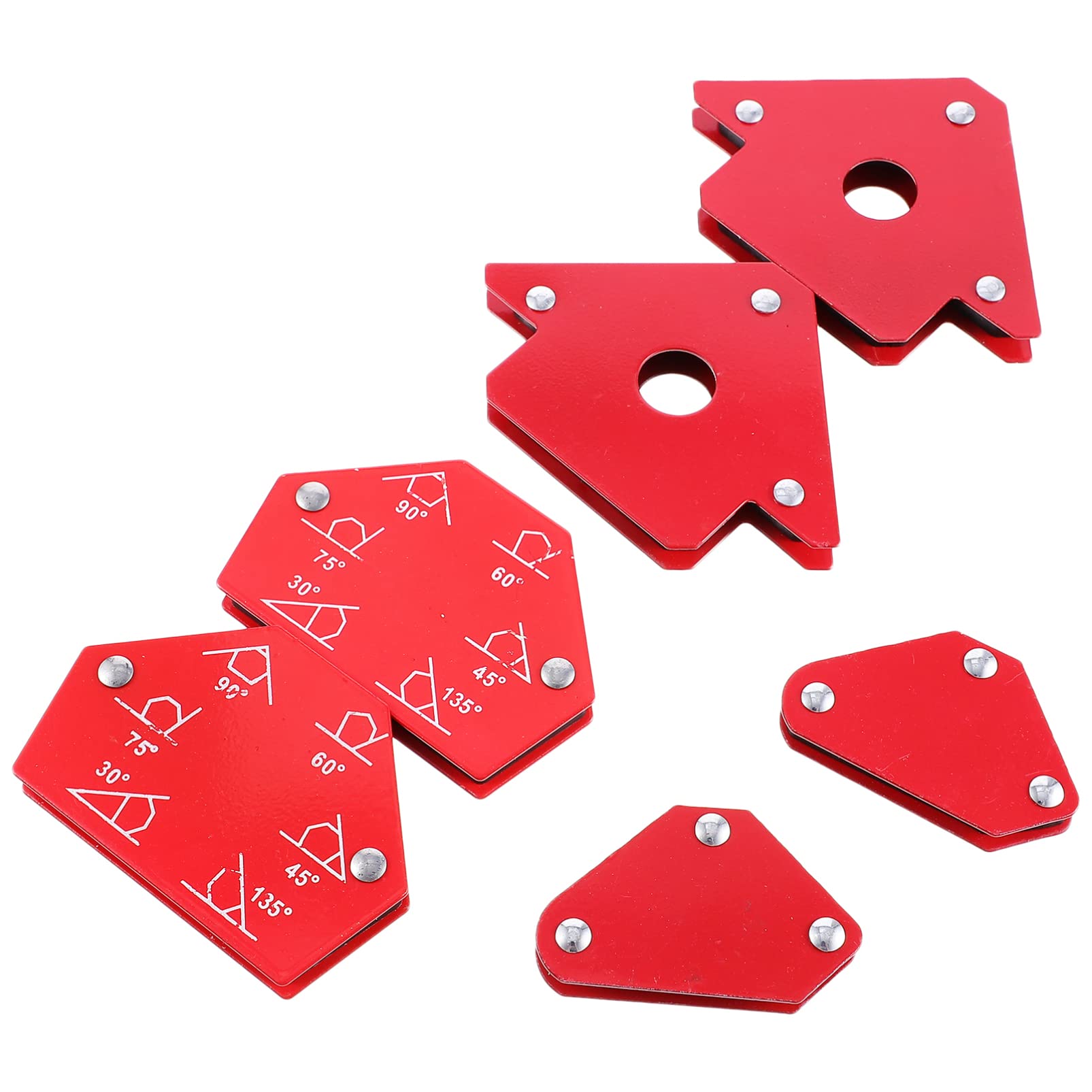 TEHAUX Posizionatori Magnetici Magneti a Freccia Rossi Set 6 Pezzi per Saldatura Angolari Supporto Ausiliario Metallo per Installazione e Applicazioni Appese