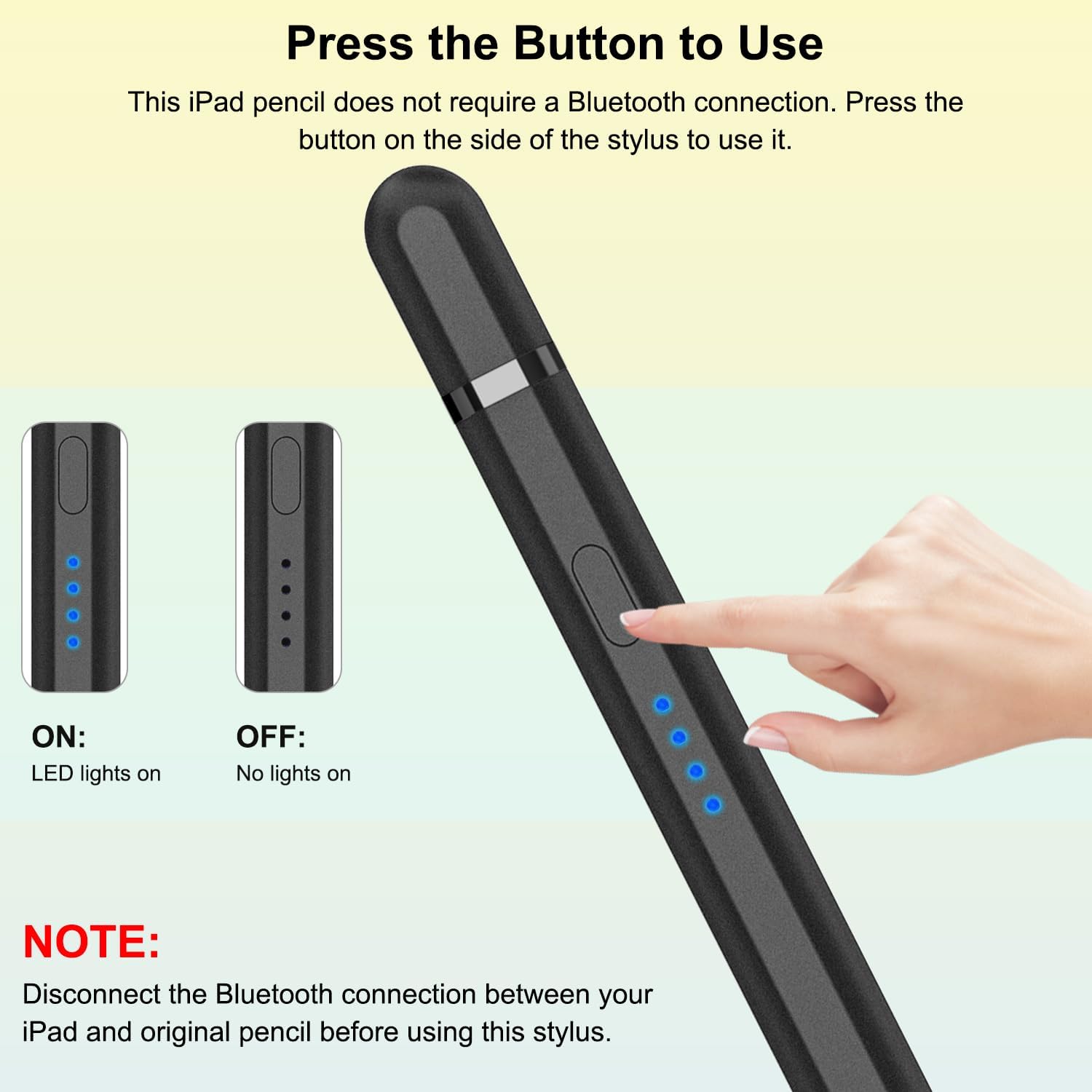 Pencil 1st Generation for iPad A16 (2026-2018), Pencil USB C Fast Charging and Magnetic with Tilt Sensitivity & Palm Rejection for iPad Air 3/4/5/M2/M3, Mini 5/6/7, i-Pad 6-11, Pro 11/12.9"/M4(Black)