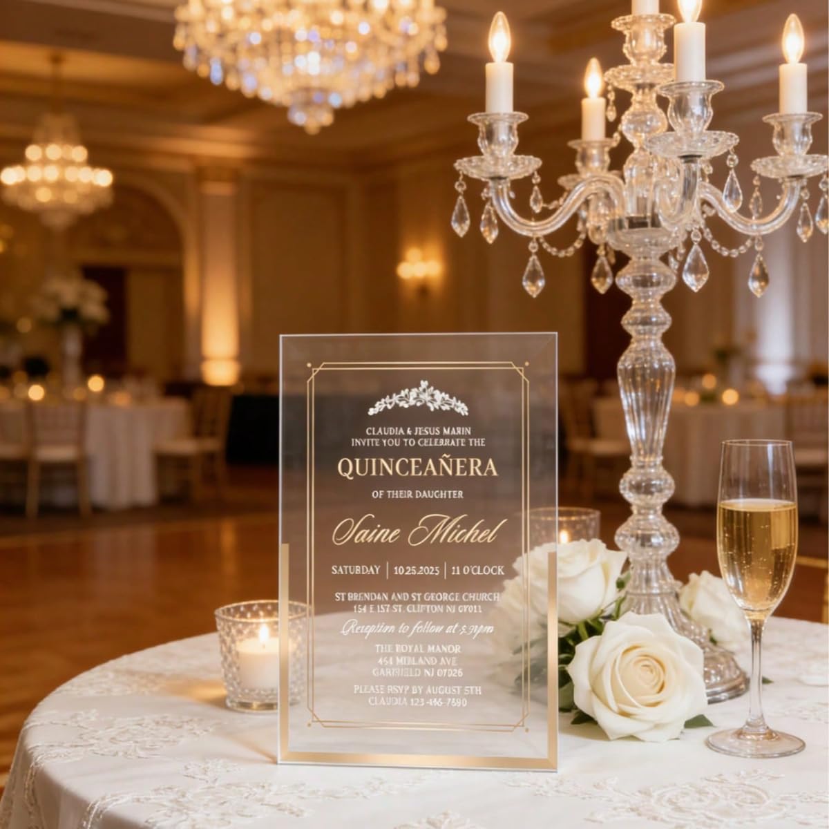 Placa de invitación de boda de acrílico personalizada para invitación de boda, decoración impresa de acrílico para invitaciones de boda (10 unidades)