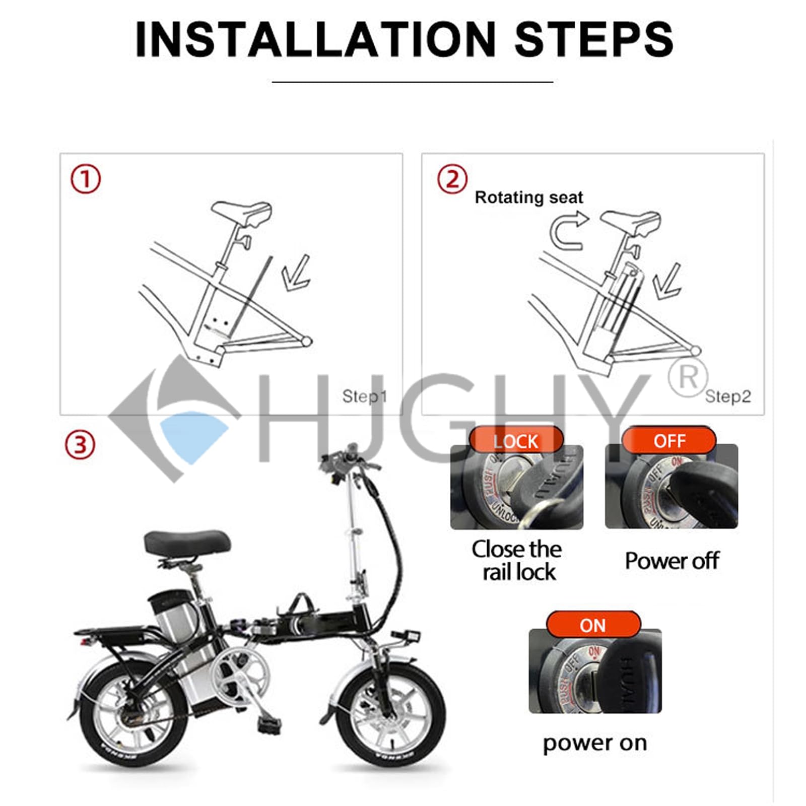 Batería Litio Plegable integrada de 36V 10Ah 15Ah, Paquete de baterías de Litio de 48V 17,5Ah 20Ah, baterías de Repuesto con Cargador para Motor de Bicicleta eléctrica