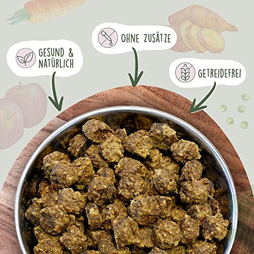 Fidelis - Getrocknetes Lamm-Menü für Hunde 1kg - Premium Hundefutter trocken mit 80% Fleischanteil, Gemüse & Obst - Proteinhaltiges Trockenfutter Hund schonend getrocknet - Zucker- & Getreidefrei