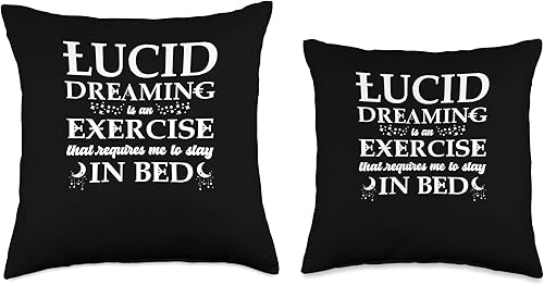 Miniatura 3 de Lucid Dreaming Exercise Required Stay In Bed Gift Exercise Required Stay in Bed  Lucid Dream Throw Pillow, 18x18, Multicolor