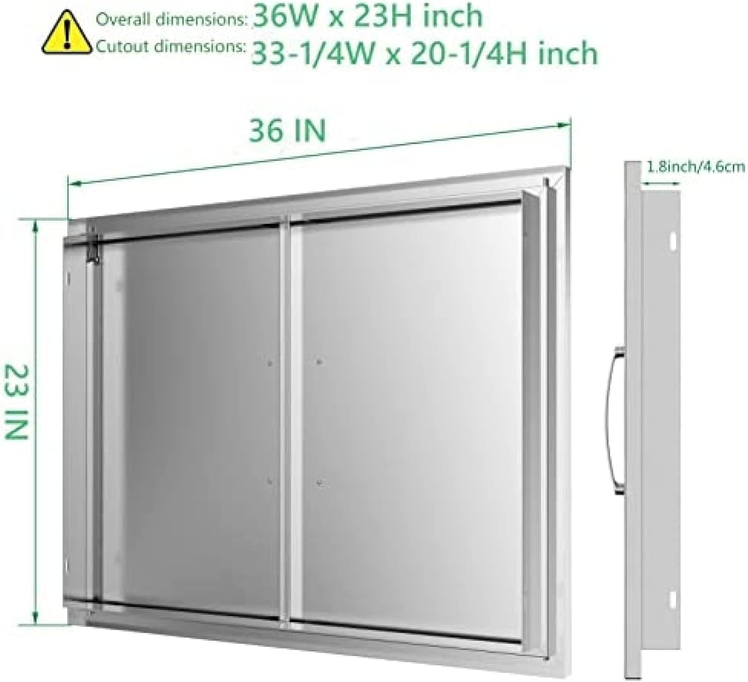 Outdoor BBQ Access Doors - Durable Double Stainless Steel Kitchen Doors, Weather-Resistant 304 Steel, Modern Design for Outdoor Grills and Kitchens, Perfect Access Solution
