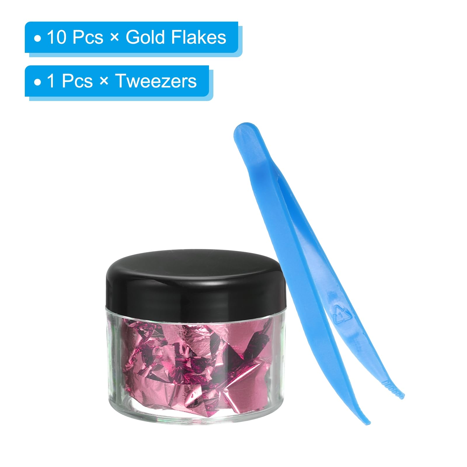 PATIKIL Gold Foil Flakes for Resin 10Bottles/10Gram Gold Leaf Flakes Metallic Gold Foil Flakes with Tweezers for Nail Design Craft Painting Jewelry Making - Image 3