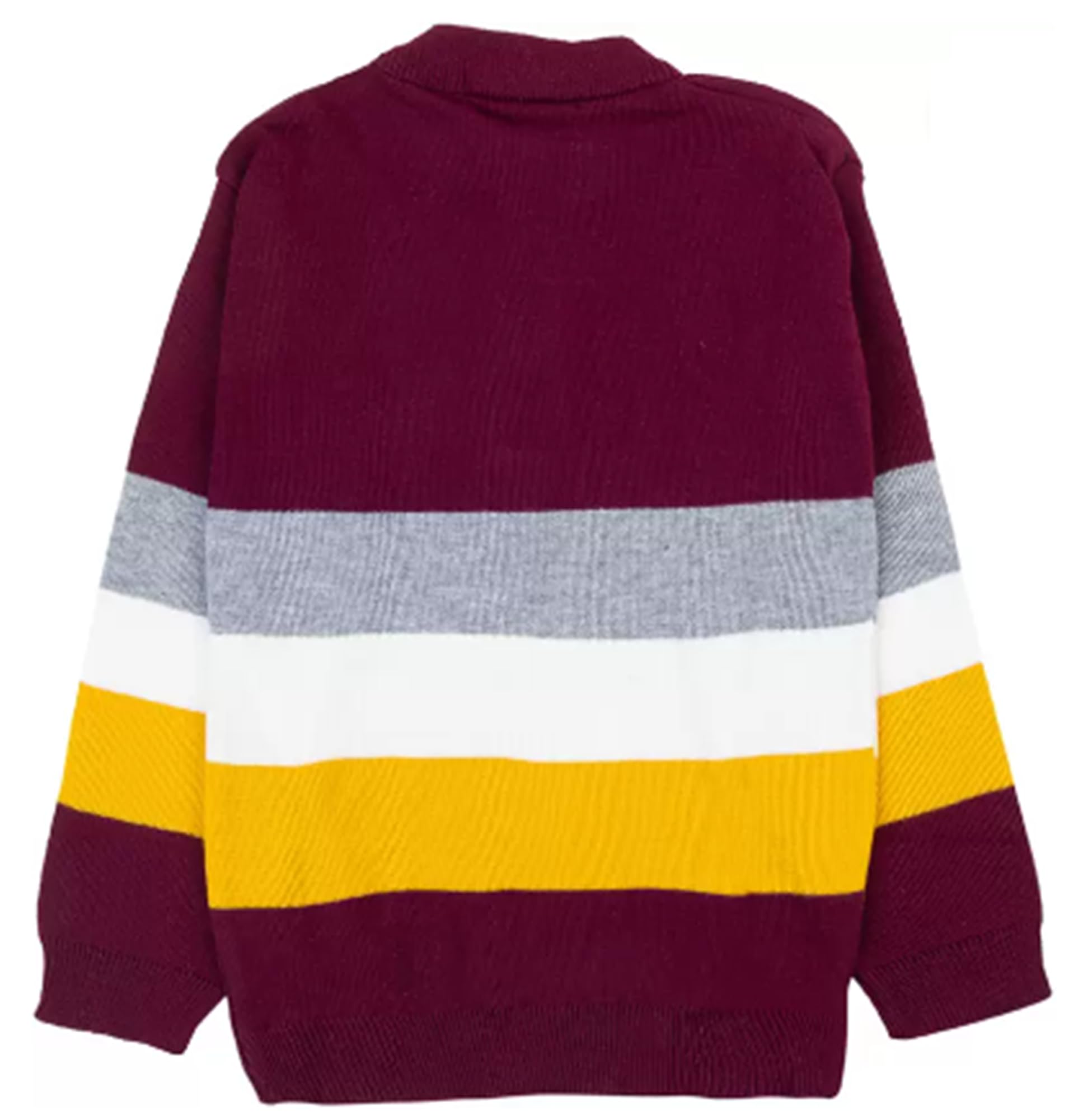 GTWO Baby Girl Boys Knitted Soft Wool Warm Full Sleeve Stripped Design Sweater Cardigan/Sweatshirt for Kids (Pack of 1) Purple - Image 2 thumbnail