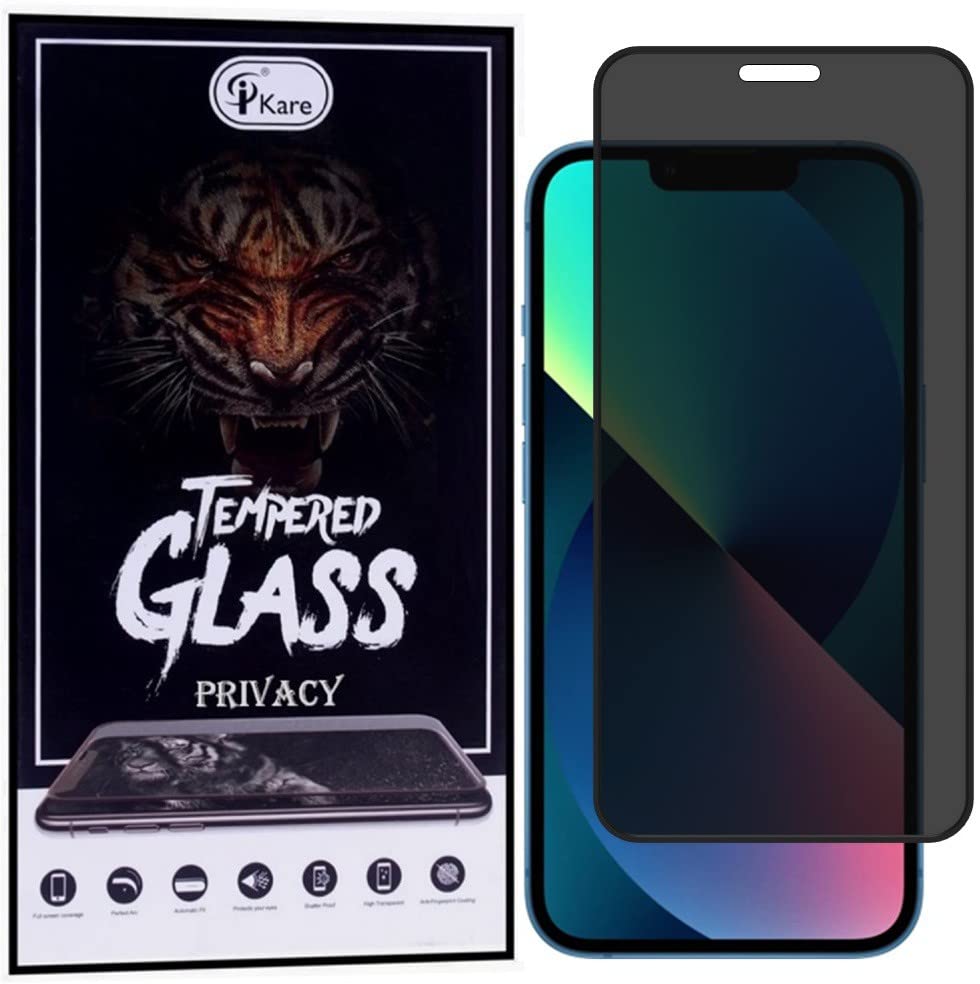 iKare Privacy Tempered Glass Screen Protector For Apple iPhone 13 (Premium 9HD Glass) Full Coverage Edge To Edge Anti-Spy/Anti-Peeping With Installation Kit