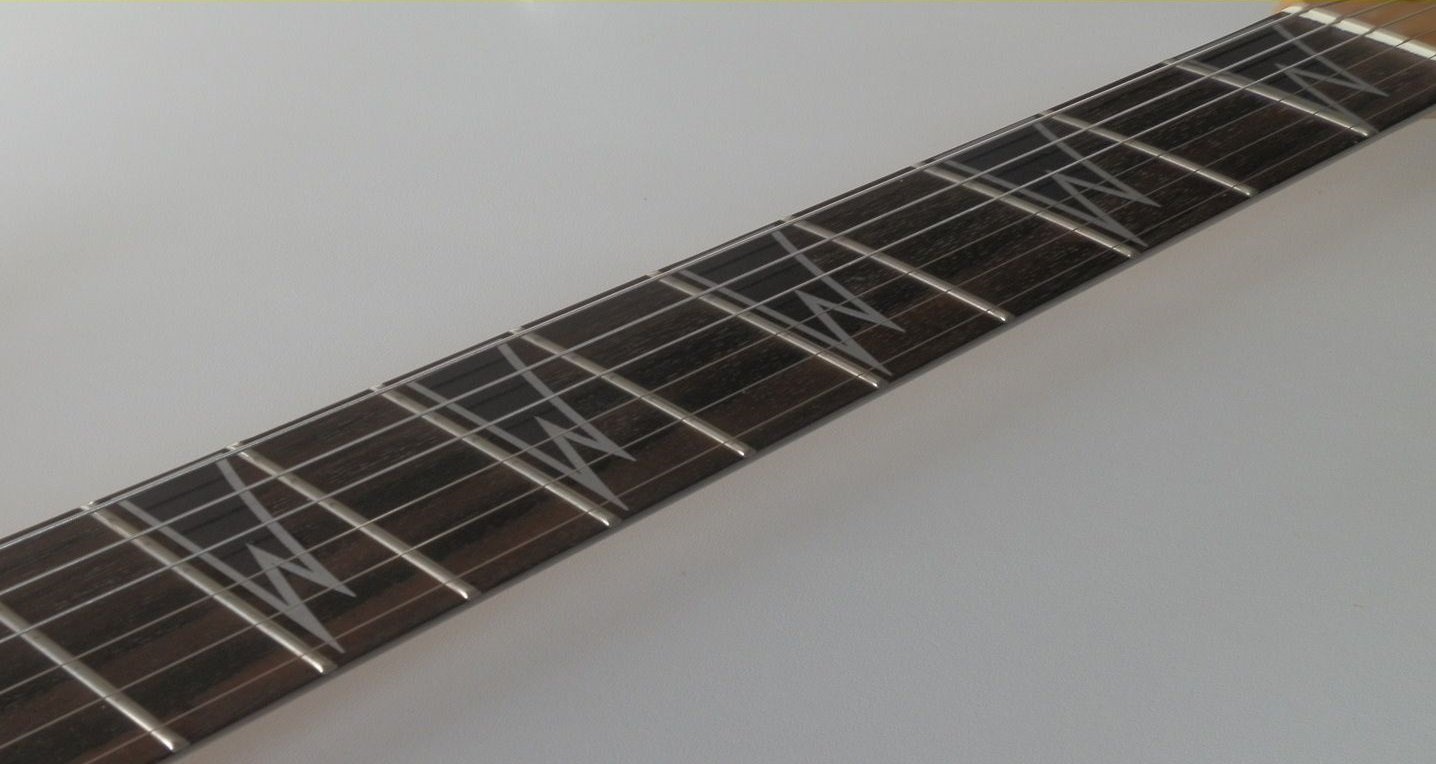 Double Sharks Fin Deluxe Fret Markers Inlays Guitar & Bass Fretboard Black