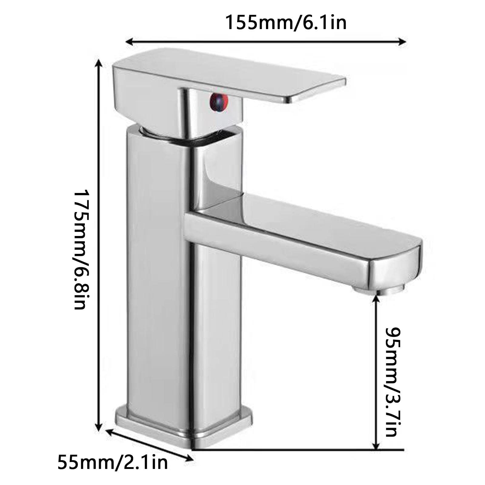Miscelatore per lavabo bagno monoforo con finitura cromata