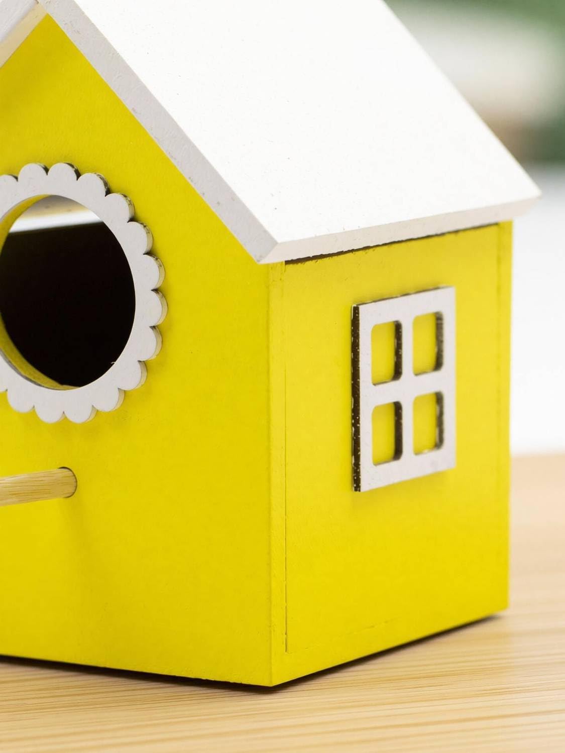Birdhouse for Sparrows & Hummingbirds - Yellow Nesting Box -3 Birdhouse for Sparrows & Hummingbirds - Yellow Nesting Box -3